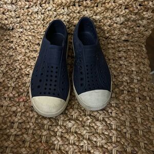 Kids Navy Blue and White Slip-On Shoes